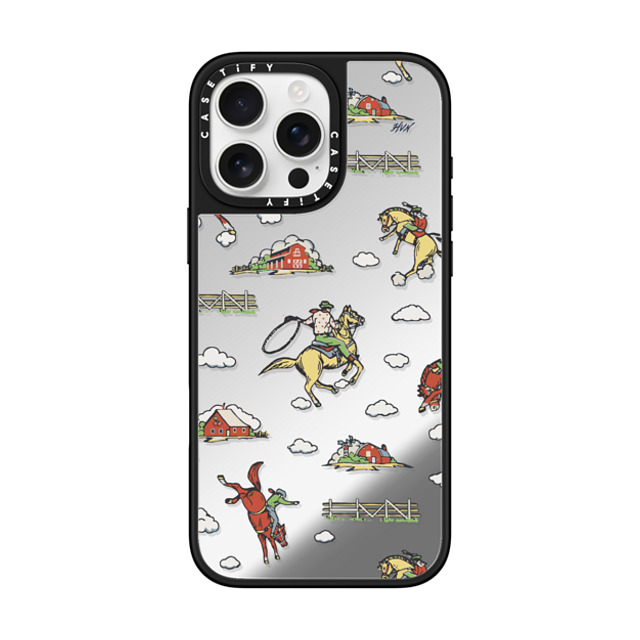 HVN by Harley Viera-Newton x CASETiFY iPhone 16 Pro Max ケース Silver on Black ミラーケース MagSafe対応 RODEO COWBOY