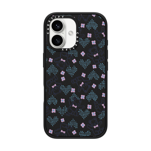 HVN by Harley Viera-Newton x CASETiFY iPhone 16 ケース マットブラック インパクトケース MagSafe対応 TEDDY HEART
