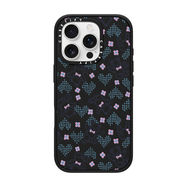 HVN by Harley Viera-Newton x CASETiFY iPhone 16 Pro ケース マットブラック インパクトケース MagSafe対応 TEDDY HEART