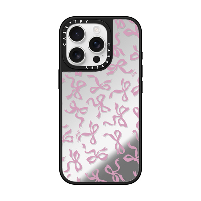 HVN by Harley Viera-Newton x CASETiFY iPhone 16 Pro ケース Silver on Black ミラーケース MagSafe対応 BOWS