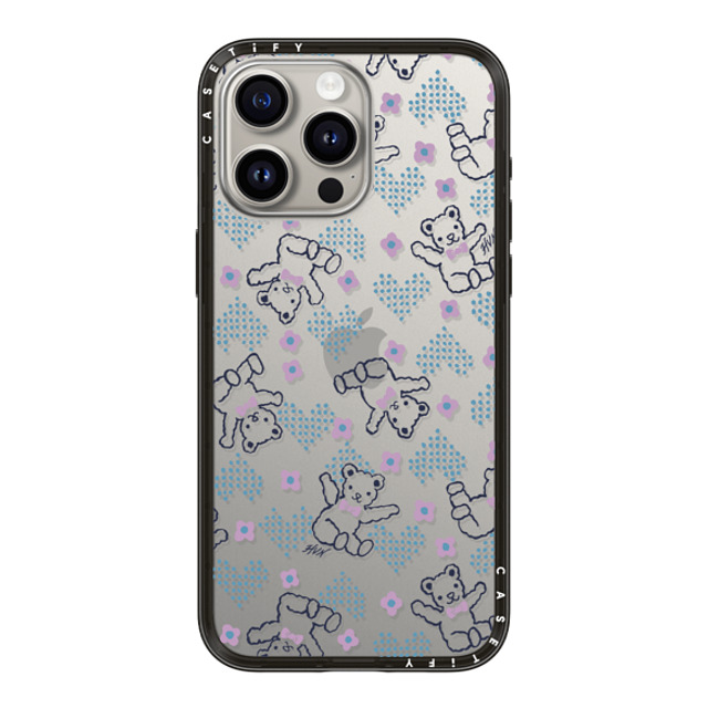 HVN by Harley Viera-Newton x CASETiFY iPhone 15 Pro Max ケース ブラック インパクトライトケース TEDDY HEART