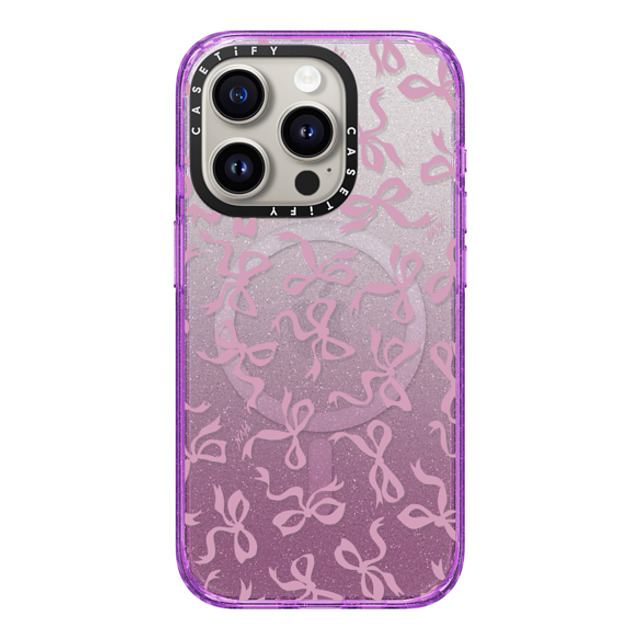 HVN by Harley Viera-Newton x CASETiFY iPhone 15 Pro ケース Glitter Purple インパクトケース MagSafe対応 BOWS