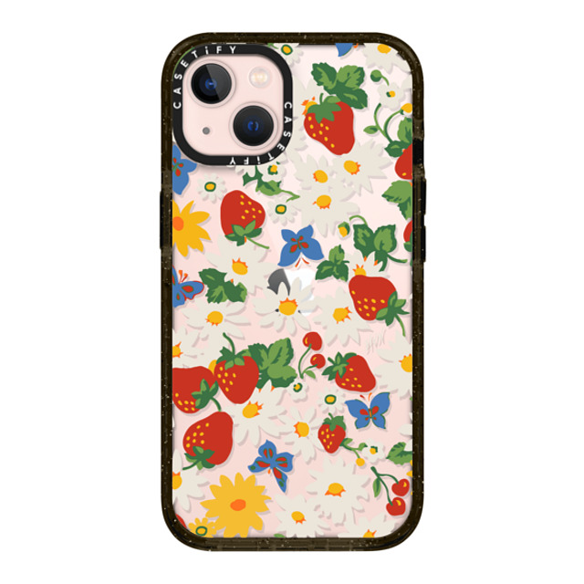 HVN by Harley Viera-Newton x CASETiFY iPhone 13 ケース ブラック インパクトケース Strawberry Daisy