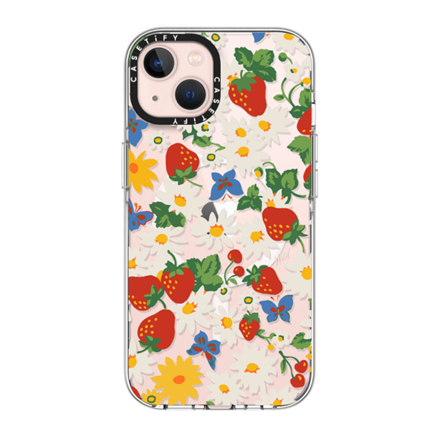 HVN by Harley Viera-Newton x CASETiFY iPhone 13 ケース クリア クリア ケース MagSafe対応 Strawberry Daisy