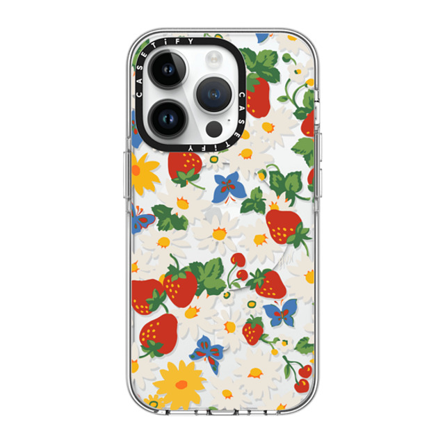 HVN by Harley Viera-Newton x CASETiFY iPhone 14 Pro ケース クリア クリア ケース MagSafe対応 Strawberry Daisy