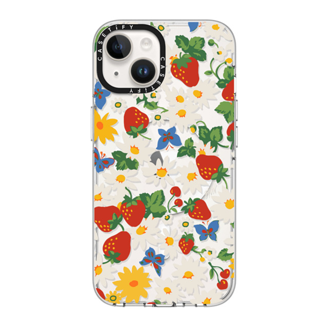 HVN by Harley Viera-Newton x CASETiFY iPhone 14 ケース クリア クリア ケース MagSafe対応 Strawberry Daisy