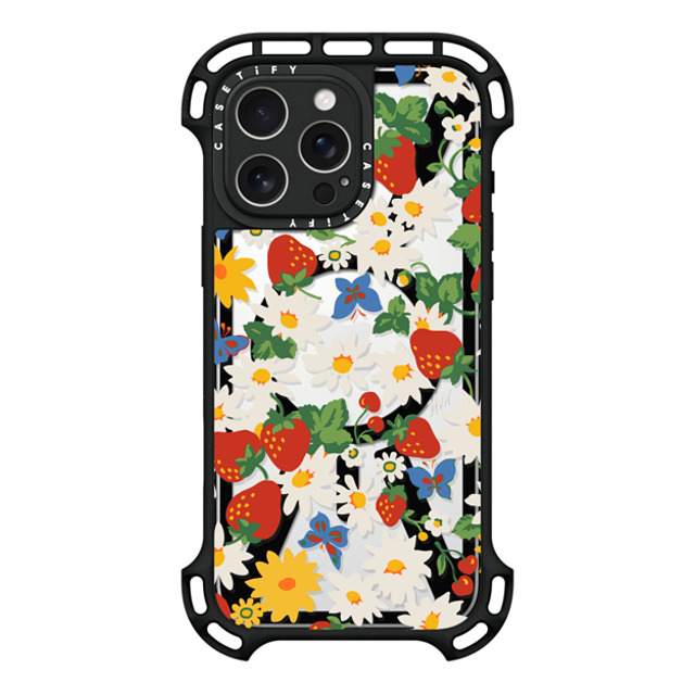 HVN by Harley Viera-Newton x CASETiFY iPhone 16 Pro Max ケース ブラック ウルトラ バウンスケース MagSafe対応 Strawberry Daisy