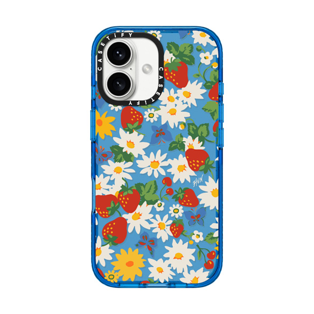 HVN by Harley Viera-Newton x CASETiFY iPhone 16 ケース Floral,Pattern スカイブルー インパクトケース Strawberry Daisy Father's Day HVN by Harley Viera-Newton x CASETiFY iPhone 16 ケース Floral,Pattern スカイブルー インパクトケース Strawberry Daisy Father's Day