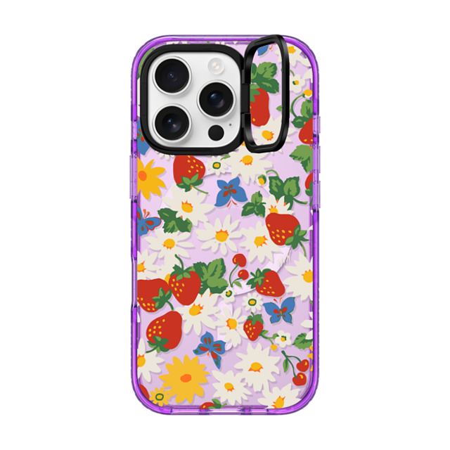 HVN by Harley Viera-Newton x CASETiFY iPhone 16 Pro Case パープル インパクトリングスタンドケース MagSafe対応 Strawberry Daisy HVN by Harley Viera-Newton x CASETiFY iPhone 16 Pro Case パープル インパクトリングスタンドケース MagSafe対応 Strawberry Daisy