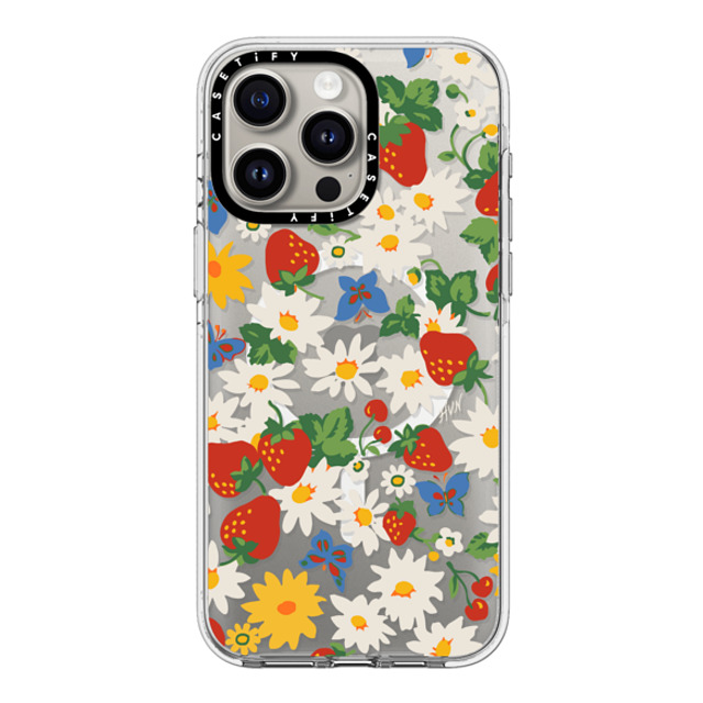 HVN by Harley Viera-Newton x CASETiFY iPhone 15 Pro Max ケース クリア クリア ケース MagSafe対応 Strawberry Daisy