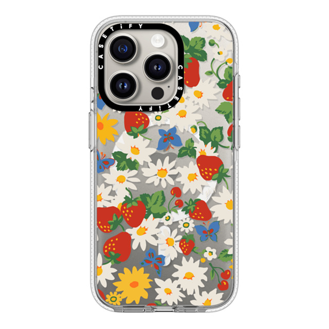 HVN by Harley Viera-Newton x CASETiFY iPhone 15 Pro ケース クリア クリア ケース MagSafe対応 Strawberry Daisy