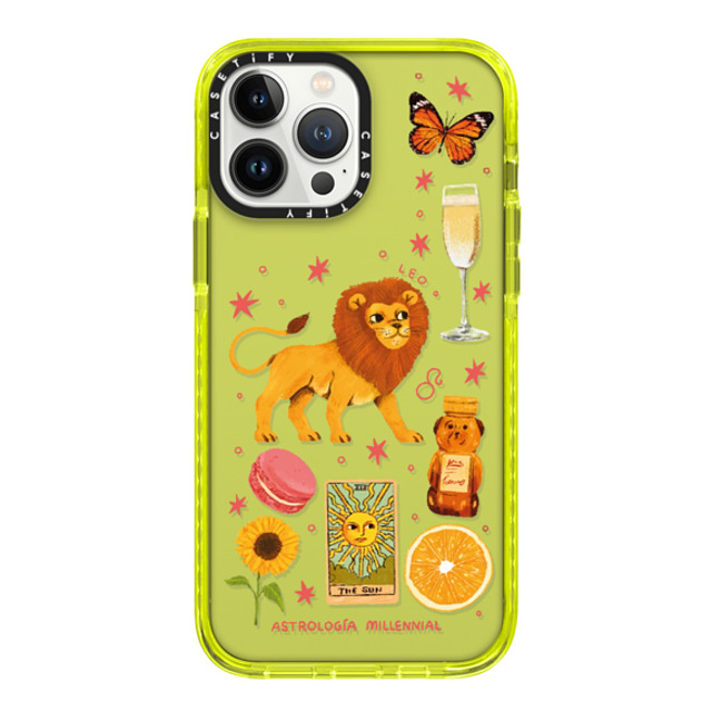 astrologiamillennial x CASETiFY iPhone 13 Pro Max Case ネオン イエロー インパクトケース Leo Mother's Day astrologiamillennial x CASETiFY iPhone 13 Pro Max Case ネオン イエロー インパクトケース Leo Mother's Day