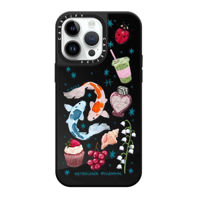 astrologiamillennial x CASETiFY iPhone 14 Pro Max Case Black on Black ミラーケース MagSafe対応 Pisces astrologiamillennial x CASETiFY iPhone 14 Pro Max Case Black on Black ミラーケース MagSafe対応 Pisces