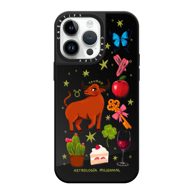 astrologiamillennial x CASETiFY iPhone 14 Pro Max Case Black on Black ミラーケース MagSafe対応 Taurus astrologiamillennial x CASETiFY iPhone 14 Pro Max Case Black on Black ミラーケース MagSafe対応 Taurus