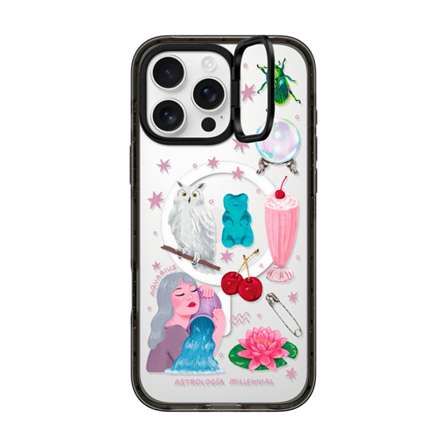 astrologiamillennial x CASETiFY iPhone 16 Pro Max Case Black インパクトリングスタンドケース MagSafe対応 みずがめ座 astrologiamillennial x CASETiFY iPhone 16 Pro Max Case Black インパクトリングスタンドケース MagSafe対応 みずがめ座