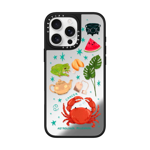astrologiamillennial x CASETiFY iPhone 16 Pro Max Case Silver on Black ミラーケース MagSafe対応 Cancer astrologiamillennial x CASETiFY iPhone 16 Pro Max Case Silver on Black ミラーケース MagSafe対応 Cancer
