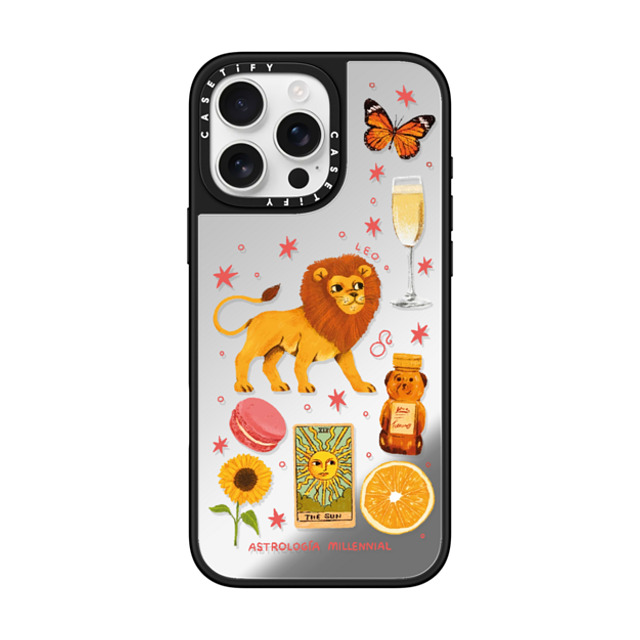 astrologiamillennial x CASETiFY iPhone 16 Pro Max ケース Silver on Black ミラーケース MagSafe対応 Leo Father's Day astrologiamillennial x CASETiFY iPhone 16 Pro Max ケース Silver on Black ミラーケース MagSafe対応 Leo Father's Day