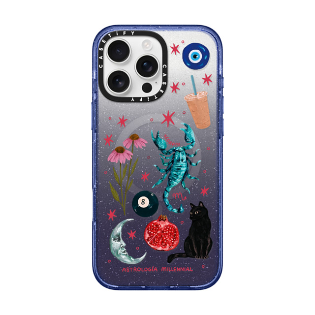 astrologiamillennial x CASETiFY iPhone 16 Pro Max Case Glitter Indigo Impact Case MagSafe Compatible Scorpio astrologiamillennial x CASETiFY iPhone 16 Pro Max Case Glitter Indigo Impact Case MagSafe Compatible Scorpio
