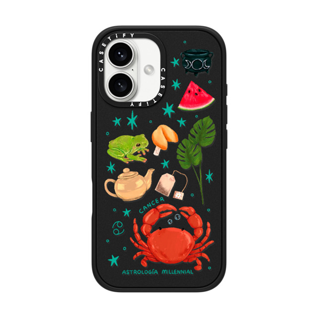 astrologiamillennial x CASETiFY iPhone 16 Case Matte Black Impact Case MagSafe Compatible Cancer astrologiamillennial x CASETiFY iPhone 16 Case Matte Black Impact Case MagSafe Compatible Cancer