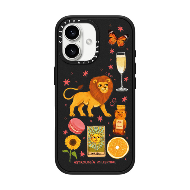 astrologiamillennial x CASETiFY iPhone 16 Case Matte Black Impact Case MagSafe Compatible Leo Father's Day astrologiamillennial x CASETiFY iPhone 16 Case Matte Black Impact Case MagSafe Compatible Leo Father's Day