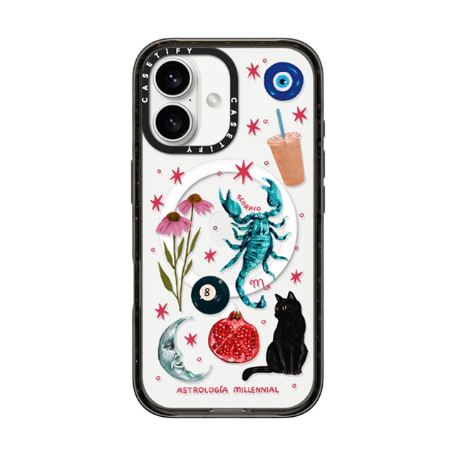 CASETiFY iPhone 16 Case Black Impact Case MagSafe Compatible Scorpio astrologia millennial Back to School CASETiFY iPhone 16 Case Black Impact Case MagSafe Compatible Scorpio astrologia millennial Back to School