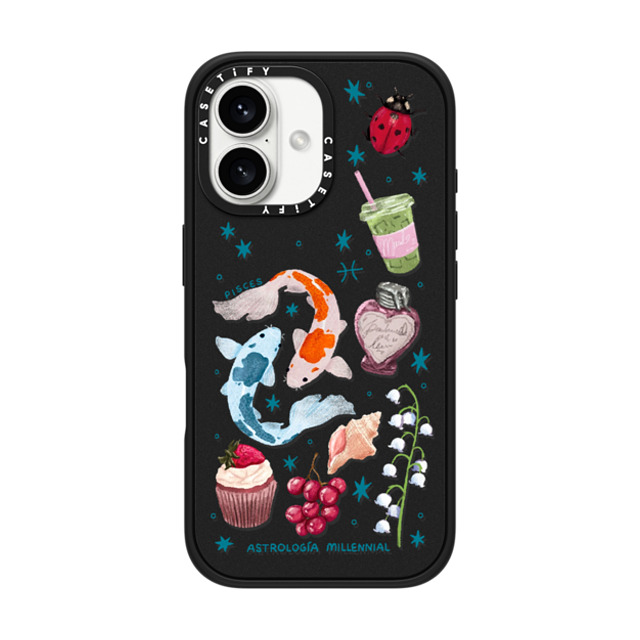 astrologiamillennial x CASETiFY iPhone 16 Case Matte Black Impact Case MagSafe Compatible Pisces astrologiamillennial x CASETiFY iPhone 16 Case Matte Black Impact Case MagSafe Compatible Pisces