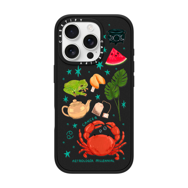 astrologiamillennial x CASETiFY iPhone 16 Pro Case Matte Black Impact Case MagSafe Compatible Cancer astrologiamillennial x CASETiFY iPhone 16 Pro Case Matte Black Impact Case MagSafe Compatible Cancer