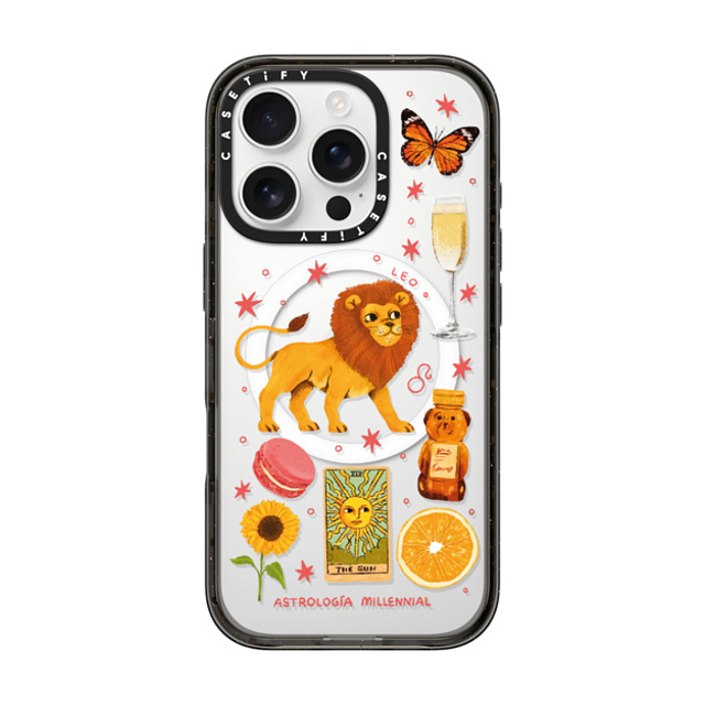 astrologiamillennial x CASETiFY iPhone 16 Pro Case Black Impact Case MagSafe Compatible Leo astrologiamillennial x CASETiFY iPhone 16 Pro Case Black Impact Case MagSafe Compatible Leo
