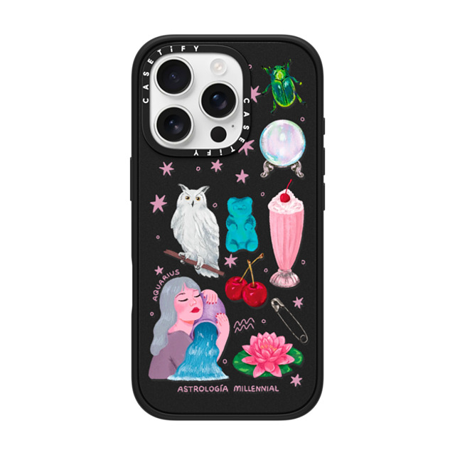 astrologiamillennial x CASETiFY iPhone 16 Pro ケース マットブラック インパクトケース MagSafe対応 みずがめ座 Father's Day astrologiamillennial x CASETiFY iPhone 16 Pro ケース マットブラック インパクトケース MagSafe対応 みずがめ座 Father's Day
