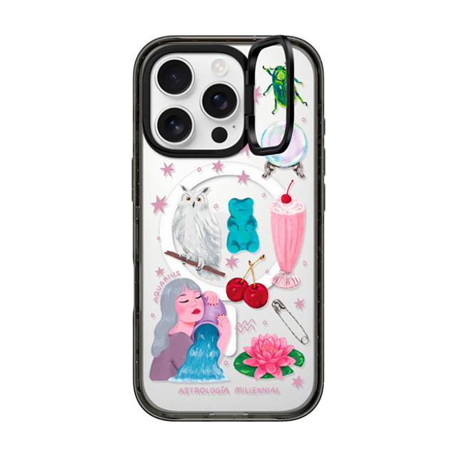 astrologiamillennial x CASETiFY iPhone 16 Pro Case Black インパクトリングスタンドケース MagSafe対応 みずがめ座 Father's Day astrologiamillennial x CASETiFY iPhone 16 Pro Case Black インパクトリングスタンドケース MagSafe対応 みずがめ座 Father's Day