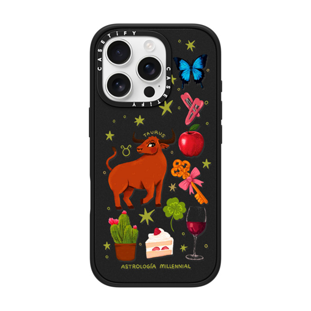 CASETiFY iPhone 16 Pro Case Matte Black Impact Case MagSafe Compatible Taurus astrologia millennial Back to School CASETiFY iPhone 16 Pro Case Matte Black Impact Case MagSafe Compatible Taurus astrologia millennial Back to School