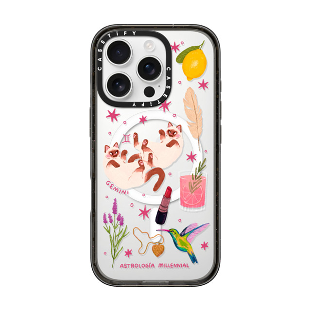 CASETiFY iPhone 16 Pro ケース ブラック インパクトケース MagSafe対応 Gemini astrologia millennial Father's Day CASETiFY iPhone 16 Pro ケース ブラック インパクトケース MagSafe対応 Gemini astrologia millennial Father's Day