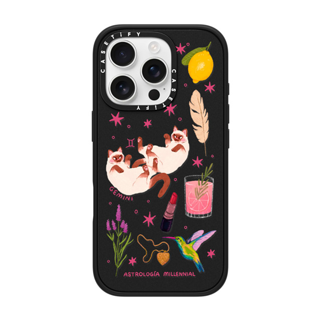 CASETiFY iPhone 16 Pro ケース マットブラック インパクトケース MagSafe対応 Gemini astrologia millennial Father's Day CASETiFY iPhone 16 Pro ケース マットブラック インパクトケース MagSafe対応 Gemini astrologia millennial Father's Day