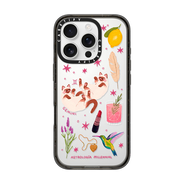 CASETiFY iPhone 16 Pro ケース ブラック インパクトケース Gemini astrologia millennial Back to School CASETiFY iPhone 16 Pro ケース ブラック インパクトケース Gemini astrologia millennial Back to School