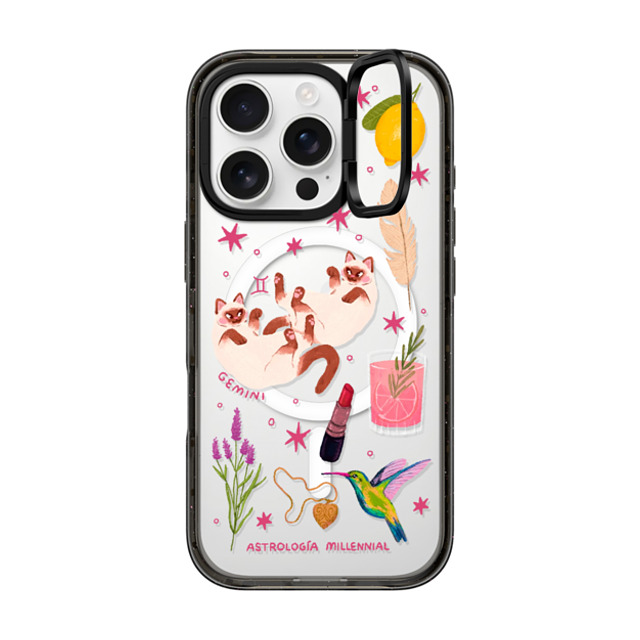 CASETiFY iPhone 16 Pro ケース ブラック インパクトリングスタンドケース MagSafe対応 Gemini astrologia millennial Father's Day CASETiFY iPhone 16 Pro ケース ブラック インパクトリングスタンドケース MagSafe対応 Gemini astrologia millennial Father's Day