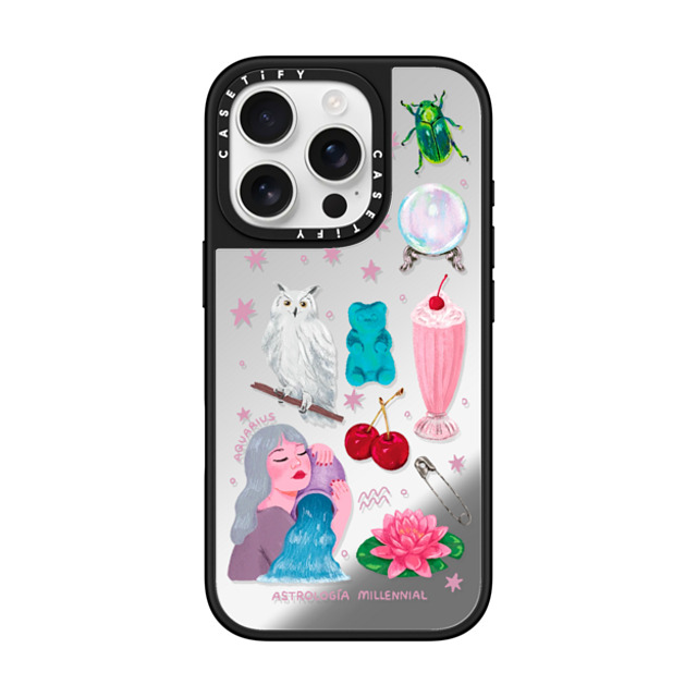 astrologiamillennial x CASETiFY iPhone 16 Pro ケース Silver on Black ミラーケース MagSafe対応 みずがめ座 Father's Day astrologiamillennial x CASETiFY iPhone 16 Pro ケース Silver on Black ミラーケース MagSafe対応 みずがめ座 Father's Day