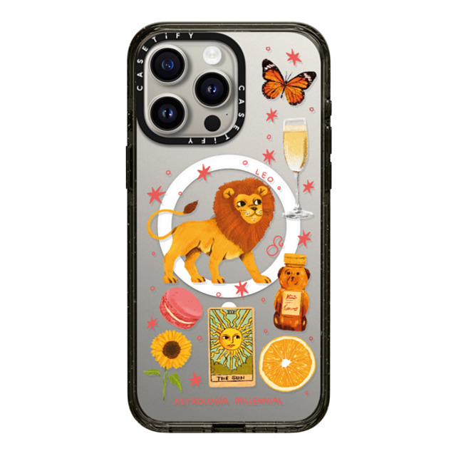 astrologiamillennial x CASETiFY iPhone 15 Pro Max Case Black Impact Case MagSafe Compatible Leo astrologiamillennial x CASETiFY iPhone 15 Pro Max Case Black Impact Case MagSafe Compatible Leo