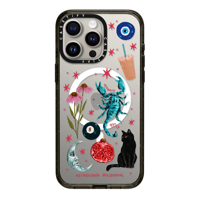 CASETiFY iPhone 15 Pro Max Case Black Impact Case MagSafe Compatible Scorpio astrologia millennial Back to School CASETiFY iPhone 15 Pro Max Case Black Impact Case MagSafe Compatible Scorpio astrologia millennial Back to School
