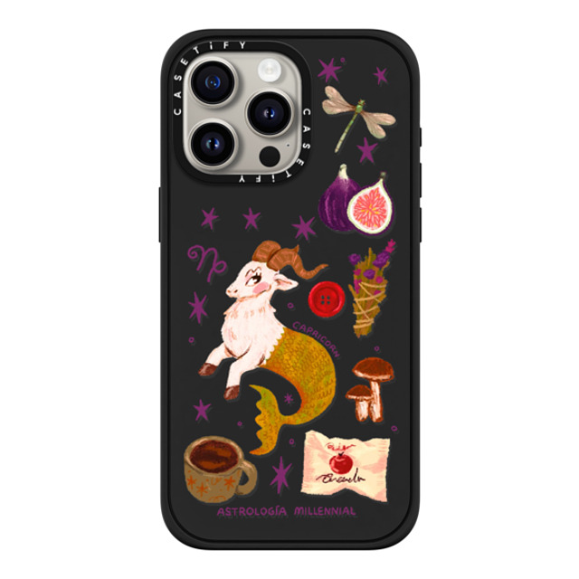 astrologiamillennial x CASETiFY iPhone 15 Pro Max Case Matte Black Impact Case MagSafe Compatible Capricorn astrologiamillennial x CASETiFY iPhone 15 Pro Max Case Matte Black Impact Case MagSafe Compatible Capricorn