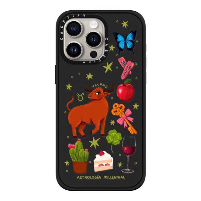 astrologiamillennial x CASETiFY iPhone 15 Pro Max Case Matte Black Impact Case MagSafe Compatible Taurus astrologiamillennial x CASETiFY iPhone 15 Pro Max Case Matte Black Impact Case MagSafe Compatible Taurus