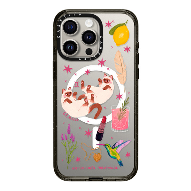 astrologiamillennial x CASETiFY iPhone 15 Pro Max Case Black Impact Case MagSafe Compatible Gemini astrologiamillennial x CASETiFY iPhone 15 Pro Max Case Black Impact Case MagSafe Compatible Gemini