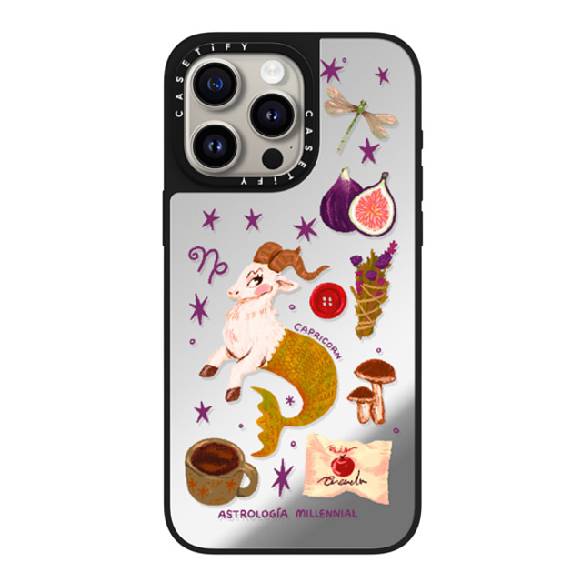 astrologiamillennial x CASETiFY iPhone 15 Pro Max Case Silver on Black ミラーケース MagSafe対応 Capricorn astrologiamillennial x CASETiFY iPhone 15 Pro Max Case Silver on Black ミラーケース MagSafe対応 Capricorn