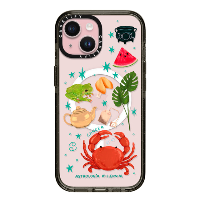 CASETiFY iPhone 15 Case Black Impact Case MagSafe Compatible Cancer astrologia millennial Back to School CASETiFY iPhone 15 Case Black Impact Case MagSafe Compatible Cancer astrologia millennial Back to School
