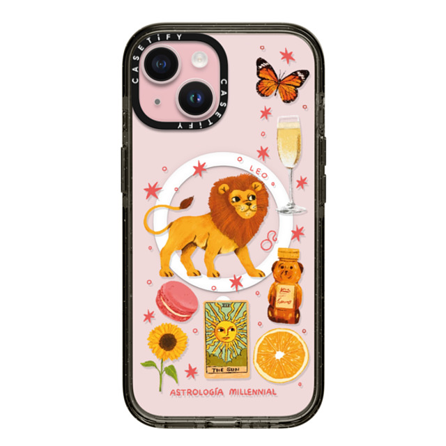astrologiamillennial x CASETiFY iPhone 15 Case Black Impact Case MagSafe Compatible Leo astrologiamillennial x CASETiFY iPhone 15 Case Black Impact Case MagSafe Compatible Leo