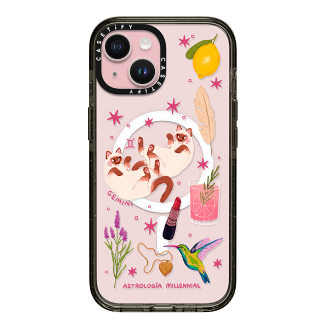 CASETiFY iPhone 15 ケース ブラック インパクトケース MagSafe対応 Gemini astrologia millennial Father's Day CASETiFY iPhone 15 ケース ブラック インパクトケース MagSafe対応 Gemini astrologia millennial Father's Day