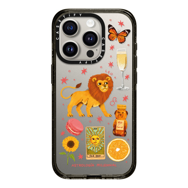 astrologiamillennial x CASETiFY iPhone 15 Pro Case Black Impact Case Leo astrologiamillennial x CASETiFY iPhone 15 Pro Case Black Impact Case Leo