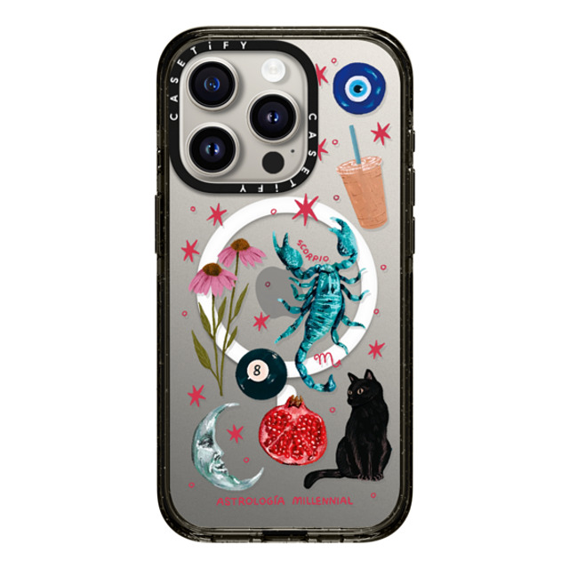 astrologiamillennial x CASETiFY iPhone 15 Pro Case Black Impact Case MagSafe Compatible Scorpio astrologiamillennial x CASETiFY iPhone 15 Pro Case Black Impact Case MagSafe Compatible Scorpio