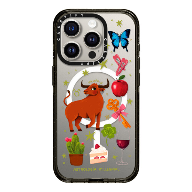 CASETiFY iPhone 15 Pro Case Black Impact Case MagSafe Compatible Taurus astrologia millennial Back to School CASETiFY iPhone 15 Pro Case Black Impact Case MagSafe Compatible Taurus astrologia millennial Back to School