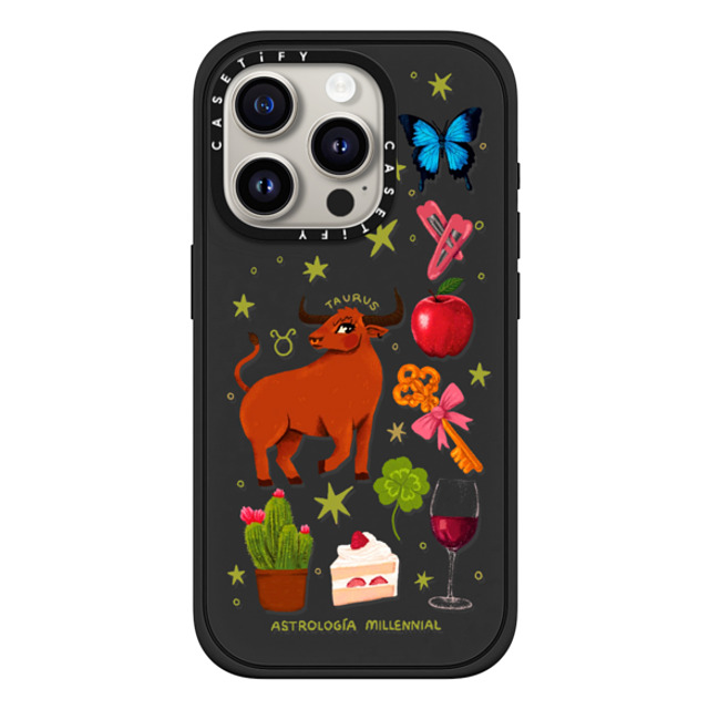 CASETiFY iPhone 15 Pro Case Matte Black Impact Case MagSafe Compatible Taurus astrologia millennial Back to School CASETiFY iPhone 15 Pro Case Matte Black Impact Case MagSafe Compatible Taurus astrologia millennial Back to School