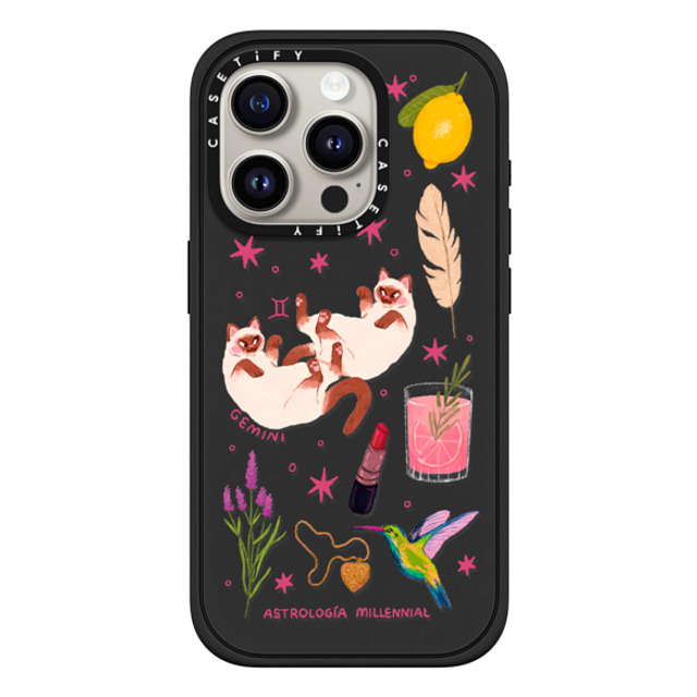 CASETiFY iPhone 15 Pro ケース マットブラック インパクトケース MagSafe対応 Gemini astrologia millennial Father's Day CASETiFY iPhone 15 Pro ケース マットブラック インパクトケース MagSafe対応 Gemini astrologia millennial Father's Day